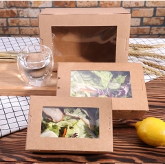 Caja de embalaje de papel Kraft popular para ensalada