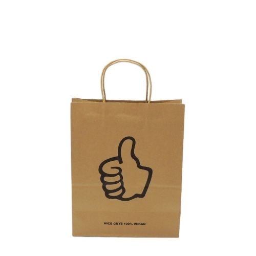 Bolsa de papel kraft reciclable con su propio logotipo para compras y regalos