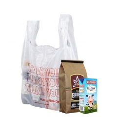 Sustainable household carry PLA carry plastic biodegradable shopping bag