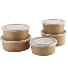 Take Away Disposable Hot Soup Paper kraft Salad Bowl