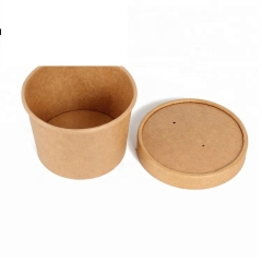 26oz Food Container Disposable Paper Soup Cups With Kraft Bag