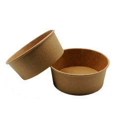 Disposable Kraft Paper Salad Bowl with Lid