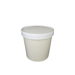 Grande tasse à soupe en papier recyclable de haute qualité de 32 oz avec couvercle