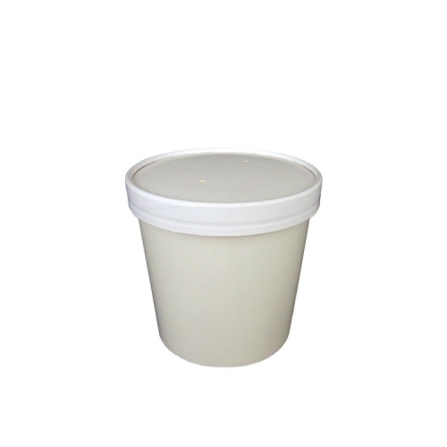 Grande tasse à soupe en papier recyclable de haute qualité de 32 oz avec couvercle