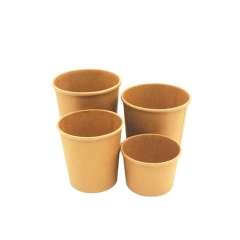 Disposable Kraft Paper Bowl Food Grade Take Away Soup Bowl