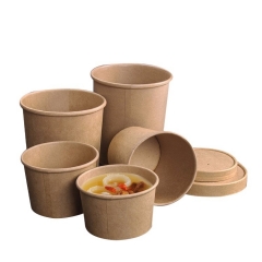 Одноразовая чашка для супа из крафт-лапши с крышками
