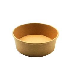 paper salad bowl 1500ML Reusable Kraft Paper Salad Bowl With Lid