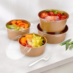 Different Size Kraft Paper Bowl Unique Large Paper Salad Bowl