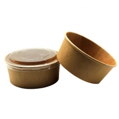 Fabulous Brown Paper Noodle Bowl With Cover For Europe Market