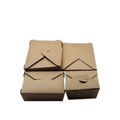lancheira biodegradável Caixa de embalagem de papel kraft descartável para alimentos para viagem