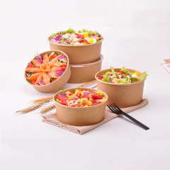 Disposable 1500ml Paper Bowl biodegradable Food Bowl With Lid