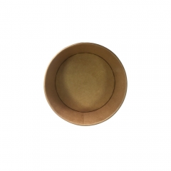 1090ml Brown Kraft Paper Salad Bowl with PET Lid For Euro Market