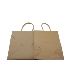 Bolsa de papel Kraft cuadrada impresa personalizada al por mayor biodegradable