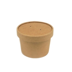 Takeaway kraft paper soup cup with paper lids