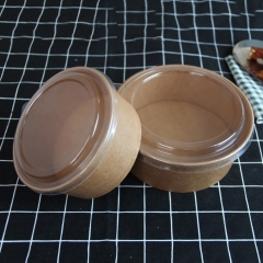 Kraft Salad Bowl Disposable 1000ml Paper Bowls with Lids