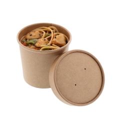 Seau de récipient de tasse de soupe de papier de carton blanc de 12 oz