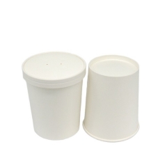 12oz White Cardboard Paper Soup Cup Container Bucket