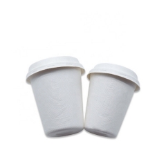 Eco-friendly disposable sugarcane coffe cup with lid for takeaway