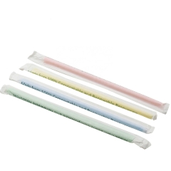 Горячая продажа упакованных одноразовых бумажных биоразлагаемых соломок Боба из PLA