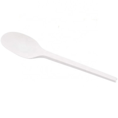 6.5 Inch Airline Cubiertos Plastic Biodegradable CPLA Compostable Tasting Spoon