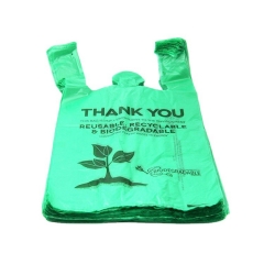 Wholesale 100 % compostable plastic bags biodegradable t-shirt plastic bags