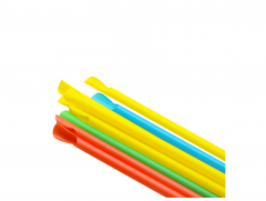 Eco-Friendly Biodegradable 6mm PLA Plastic Straw With Spoon