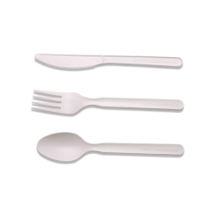 Western Restaurant Knife Fork Spoon CPLA Compostable Cutlery Set