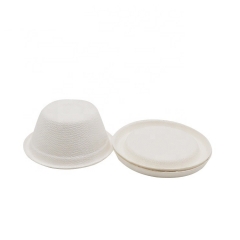Λευκό κύπελλο βιοδιασπώμενο 2oz Φλιτζάνι ζαχαροκάλαμου με καπάκι