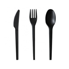 CPLA biodegradable compostable cutlery set white disposable cutlery set