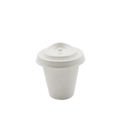 Eco-friendly Compostable 7oz Sugarcane Pulp Cup With Bagasse Lid