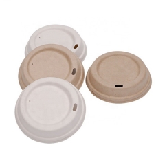 New Arrival 100% Compostable 80MM Diameter Bagasse Lids for Cup