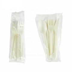 Conjunto de talheres OEM ODM 100% biodegradável para restaurante de 65 polegadas Conjunto de talheres de plástico CPLA PLA