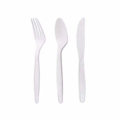 Custom Yellow Color PLA Spoon Fork Knife Eco Friendly Cutlery Set