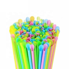 Supermarket disposable biodegradable spoon pla plastic reusable straws drinking straw