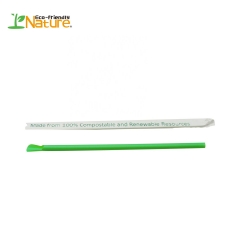 6mm Biodegradable PLA Straw With Spoon Disposable Great For Shaved Ice Snacks or Ice Cream