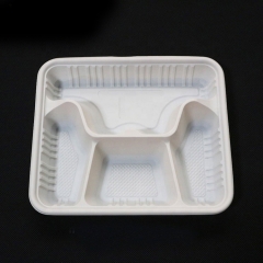 Biodegradable Cornstarch 4 Compartment Disposable Food Tray For Lunch