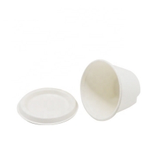 biodegradable 4 oz sugarcane bagasse paper cups for sauce with lid