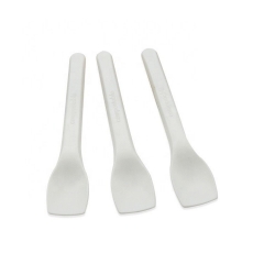 La cucharada biodegradable disponible del helado de 4 pulgadas cucharas la alternativa de encargo al plástico