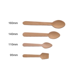 Disposabe Knife Fork Spoon Compostable wooden Cutlery Set