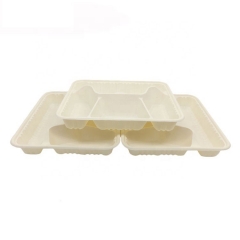 Bandeja disponible biodegradable de la comida del compartimiento de la maicena 4 para el almuerzo