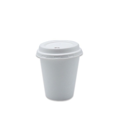 Disposable Biodegradable Sugarcane Pulp Milk Cup With Lid