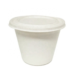 Kundenspezifische Eco freundliche Kaffee-Bagasse-Tasse mit Deckel