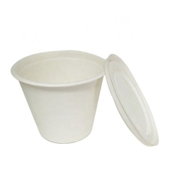 Kundenspezifische Eco freundliche Kaffee-Bagasse-Tasse mit Deckel