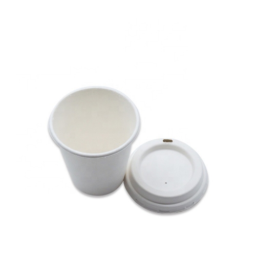 China Eco-friendly Disposable 12oz Bagasse Tea Cup With Sugarcane Lid