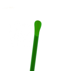 Paja biodegradable plástica compostable verde de la cuchara de 6mm Eco