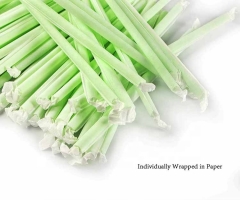 7mm Eco Wrapped White PLA Drinking Compostable Bubble Tea Straws