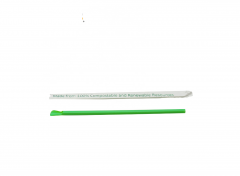 Eco-Friendly Biodegradable 6mm PLA Plastic Straw With Spoon