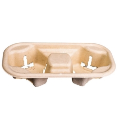 ที่วางแก้วกระดาษแบบใช้แล้วทิ้งที่วางแก้วกาแฟชานอ้อยที่ย่อยสลายได้ทางชีวภาพ