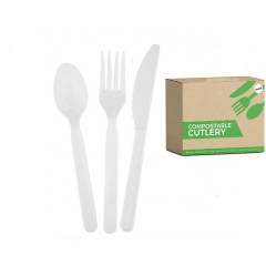 Cucchiai biodegradabili ambientali da tavola in PLA con confezione individuale