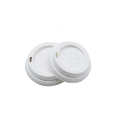 90mm Sugarcane Pulp Coffee Cup Lid For 12oz Cups